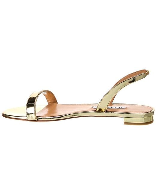 Aquazzura Metallic So Nude Leather Slingback Sandal