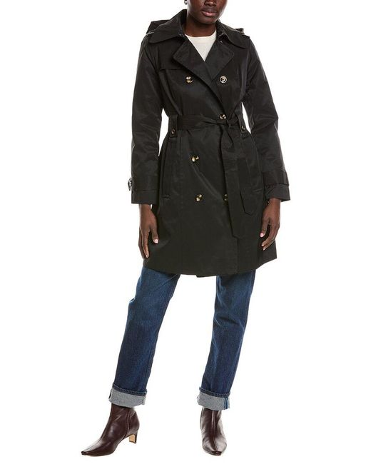 London Fog Black Medium Trench Coat