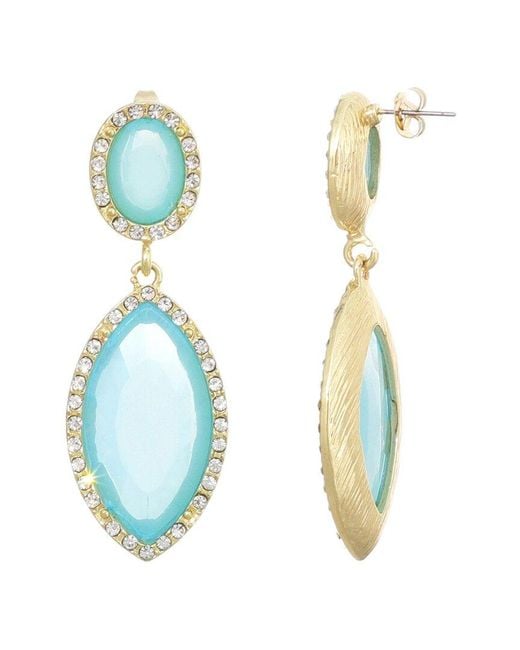 Adornia Blue Plated Crystal Statement Earrings