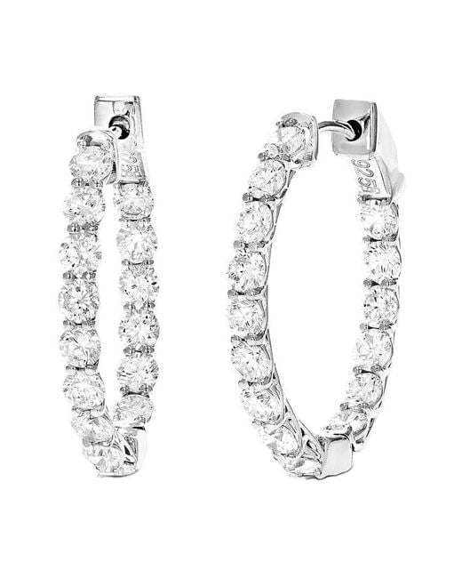 Amairah White 14K 3.00 Ct. Tw. Lab-Grown Diamond Hoop Earrings