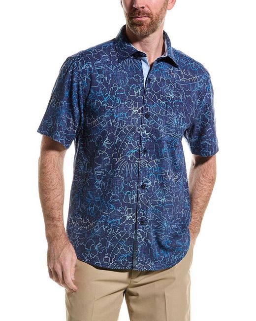 Tommy Bahama Blue Between The Vines Silk-blend Shirt for men
