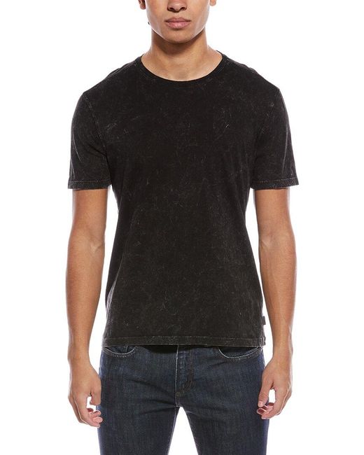 John Varvatos Black Enzo Marble Crewneck T-Shirt for men