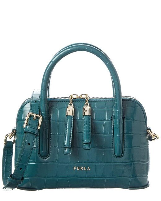Furla Blue Atmosfera Leather Crossbody