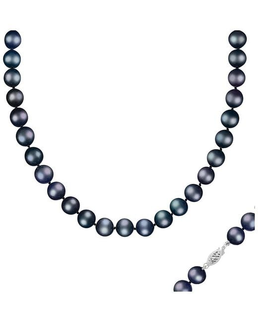 Splendid Blue 14K 10-11Mm Pearl Necklace