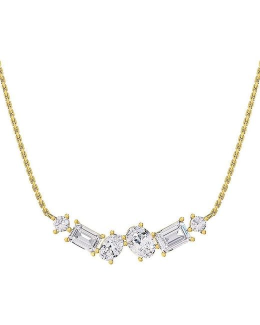 Lab Grown Diamonds Metallic 18K Vermeil 2.92 Ct. Tw. Lab-Grown Diamond Pendant Necklace