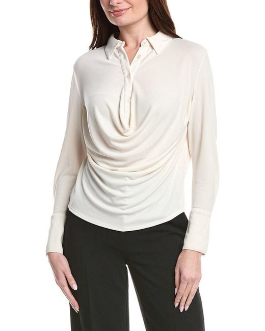 Kenneth Cole White Drape Top
