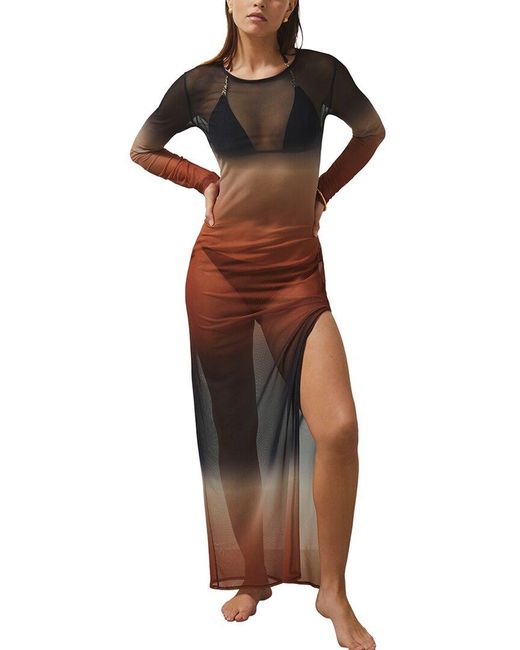 Reiss Multicolor Sienna Ombre Mesh Maxi Dress