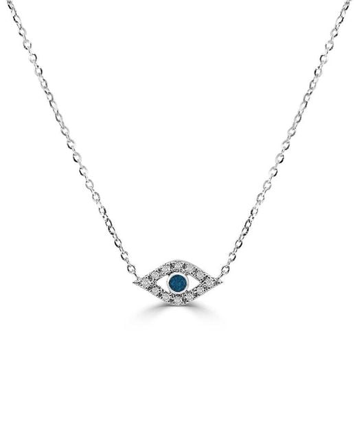 Sabrina Designs Metallic 14k 0.11 Ct. Tw. Diamond & Sapphire Evil Eye Necklace