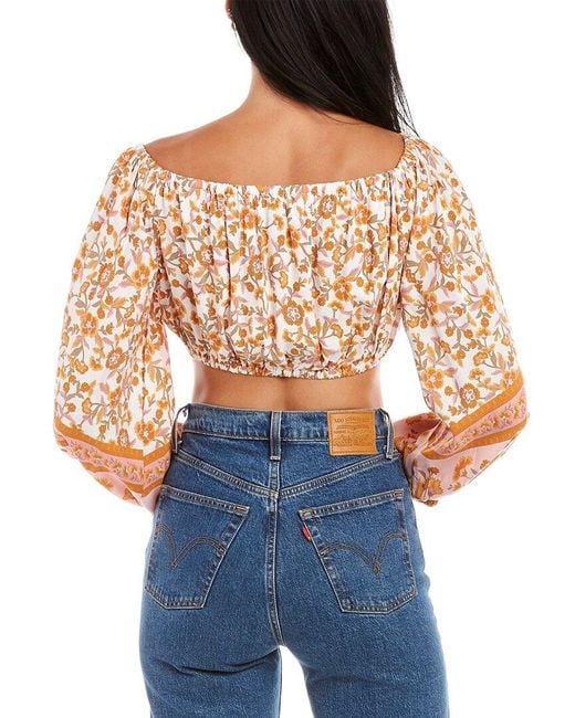Traffic People Blue Sofia Crop Top