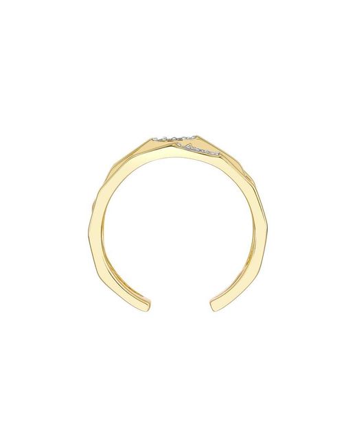 Genevive Jewelry Metallic Rachel Glauber 14K Plated Cz Open Ring