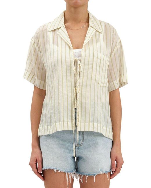Daze Denim White Buttercup Tie Front Shirt