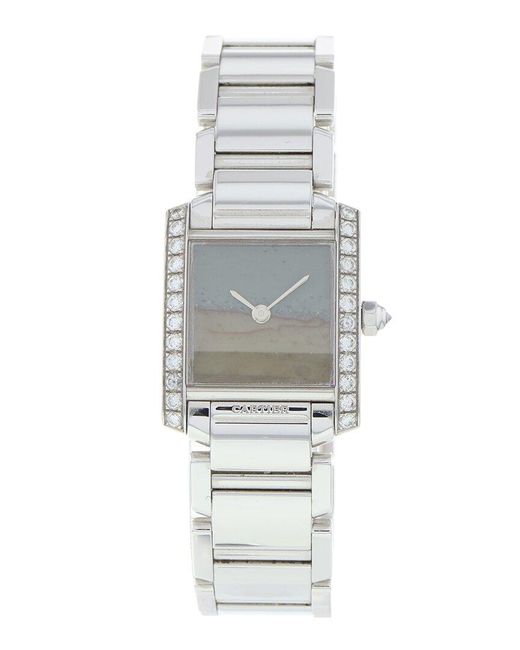 Cartier Gray Tank Francaise Diamond Watch, Circa 2008 (Authentic Pre-Owned)