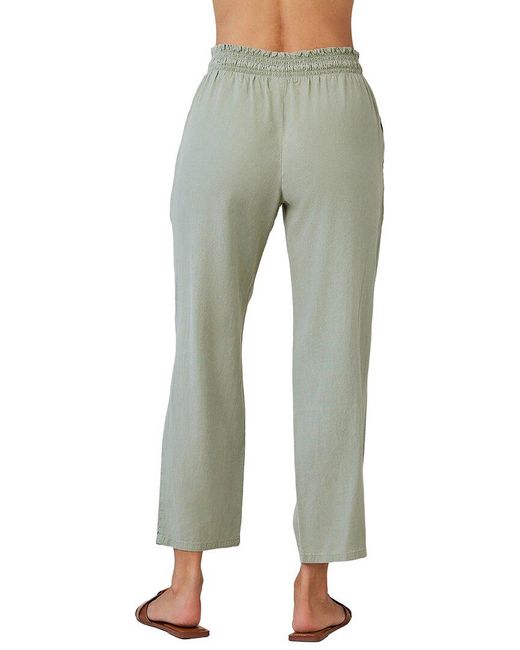 Bella Dahl Green Smocked Waist Trousers