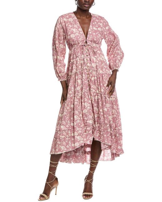 knee length dresses for ladies Free People Pappiet Midi Dress/Bluebell Combo