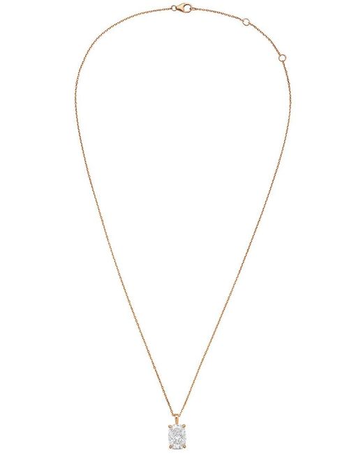 Diana M White Diana M. 14K Rose 4.00 Ct. Tw. Lab-Grown Diamond Solitaire Pendant
