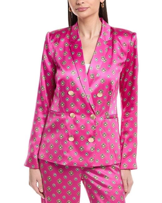L'Agence Pink Colin Silk Blazer