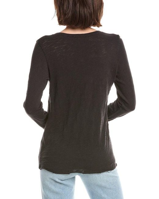 ATM Black V-Neck Slub T-Shirt