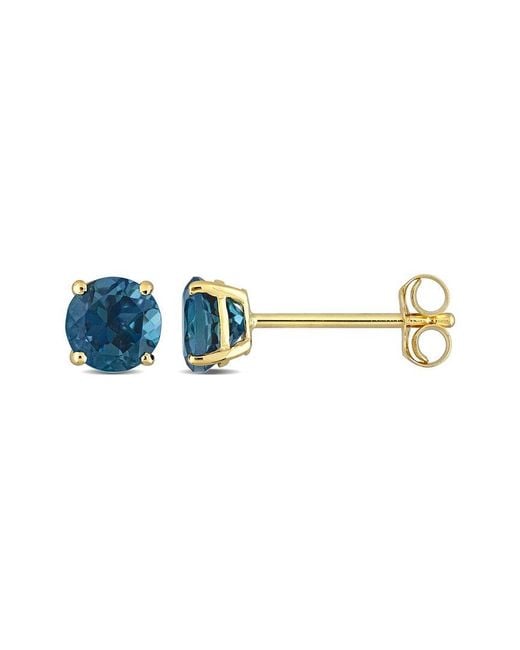 Diamond Select Cuts Blue 14K 1.20 Ct. Tw. London Topaz Studs