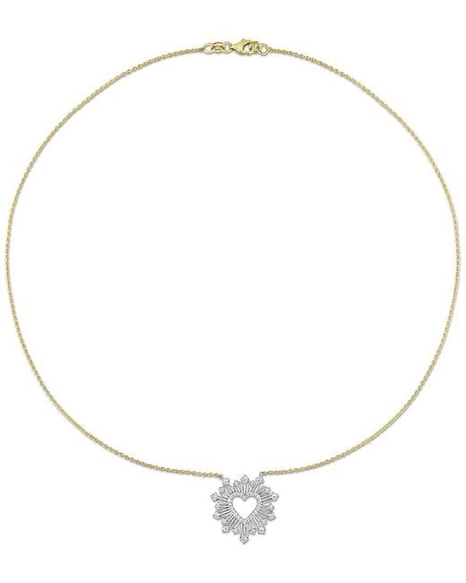 Diamond Select Cuts Natural 14K Two-Tone 0.51 Ct. Tw. Diamond Halo Heart Necklace