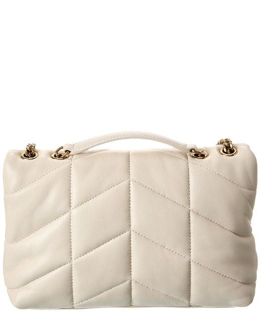 Saint Laurent Natural Toy Puffer Leather Shoulder Bag