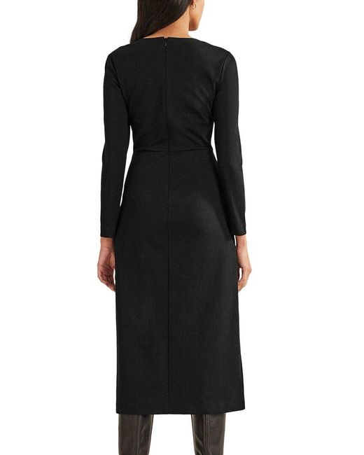 Boden Black Ruched Side Jersey Dress