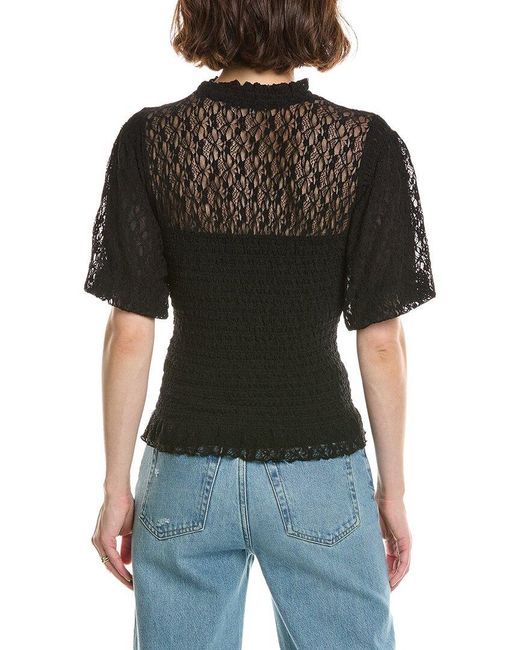 Z Supply Black Glimpse Lace Top