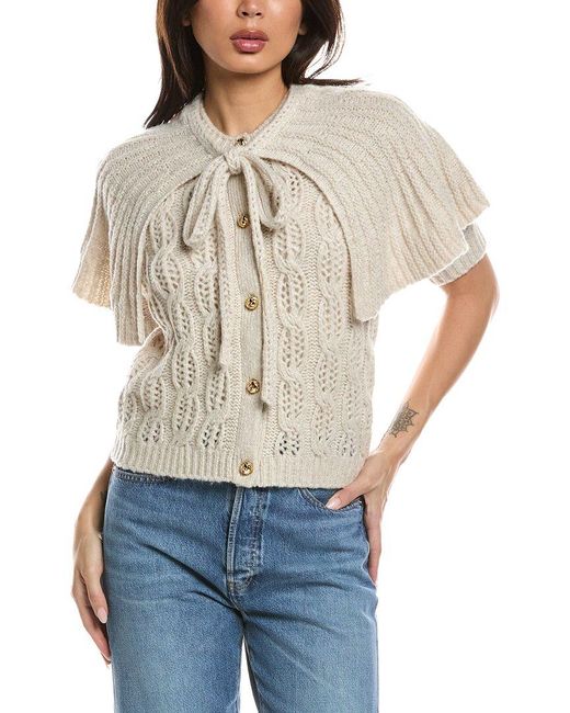 FRAME Brown The Cape Wool-Blend Cardigan