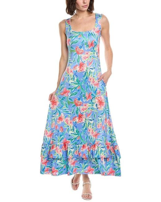 Stella Parker Blue Kenna Printed Maxi Dress