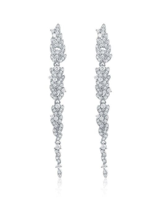 Suzy Levian CZ Jewelry White Suzy Levian Cz Dangle Earrings