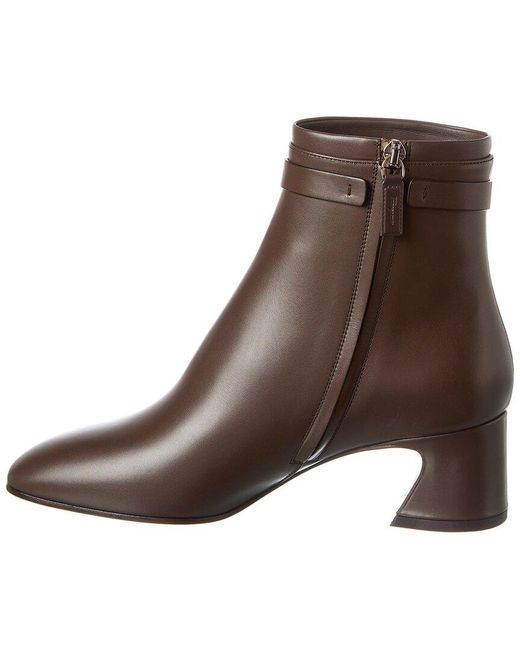 Ferragamo Brown Rego Leather Bootie