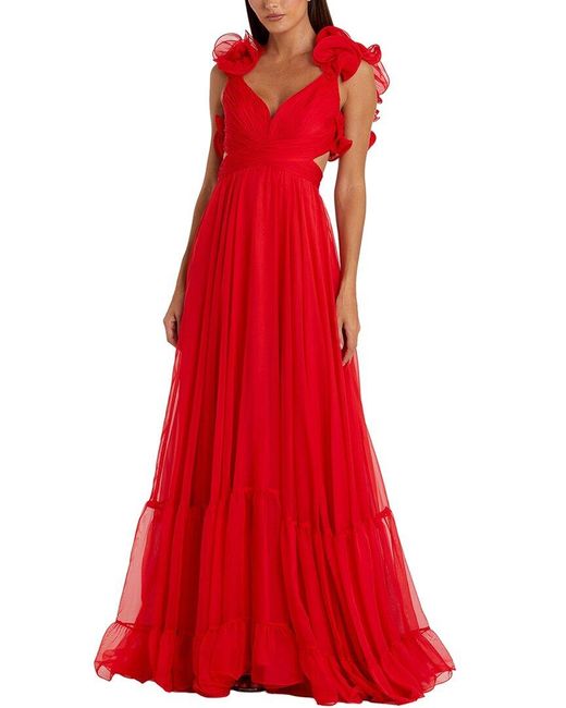 Mac Duggal Ruffle Tiered Chiffon Gown