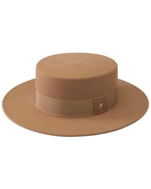 Helen Kaminski Brown Merino Wool Gabrielle Fedora Hat