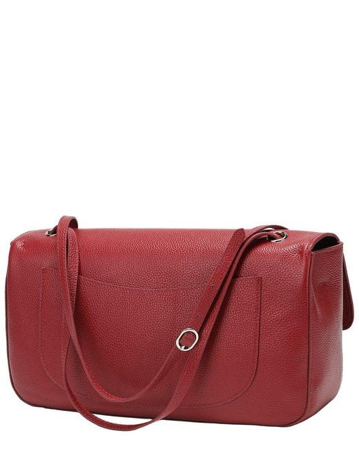 Tiffany & Fred Paris Red 33Cm Leather Flap Tote