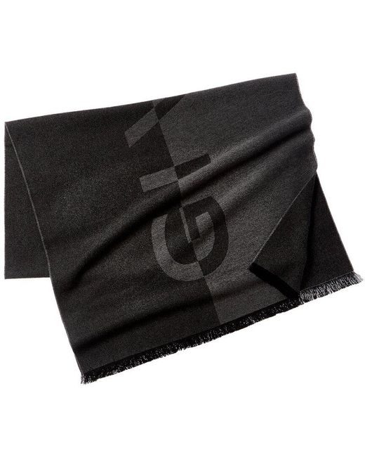 Givenchy Black Oblong Silk & Wool-blend Scarf