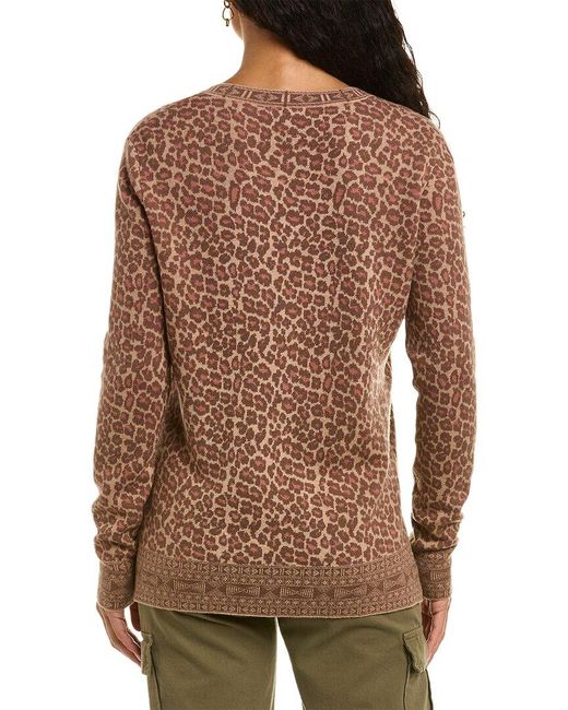 Johnny Was Brown Rita V-neck Wool & Cashmere-blend Pullover