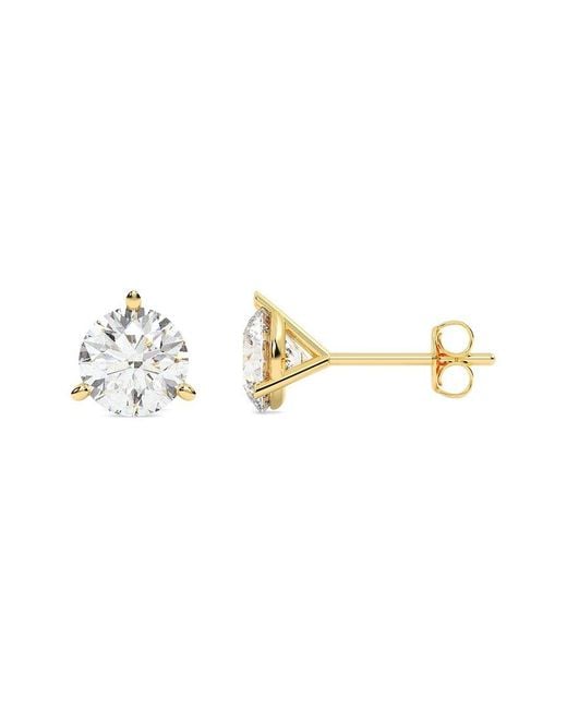Lab Grown Diamonds Metallic 14K 1.50 Ct. Tw. Lab-Grown Diamond Earrings