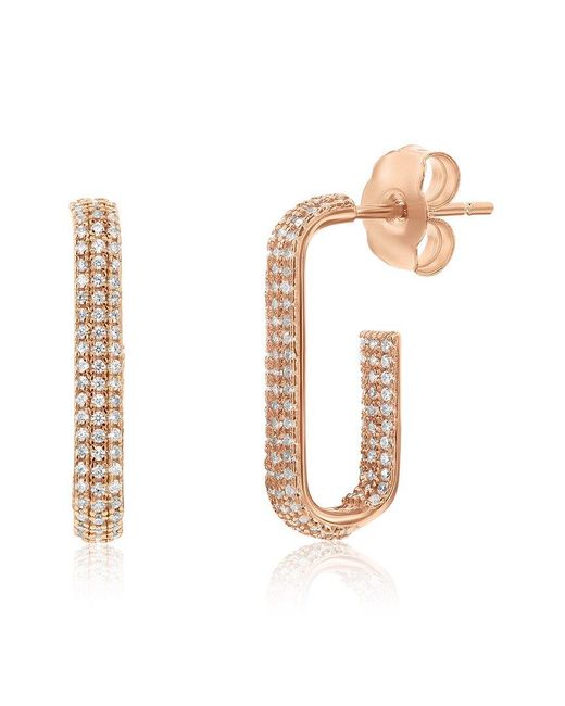 Suzy Levian CZ Jewelry White Suzy Levian Cz Hoop Earrings