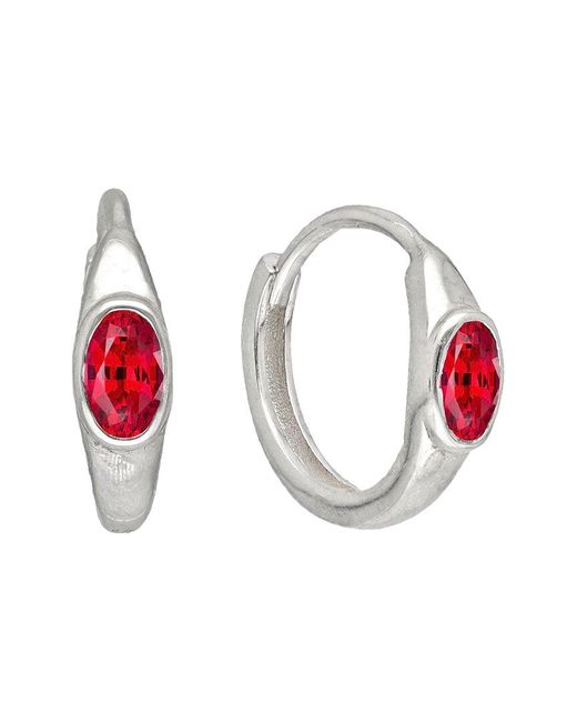 TIRAMISU Red 0.60 Ct. Tw. Lab-Grown Ruby Huggie Earrings