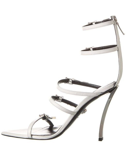 Versace White Pin-point Leather Pump