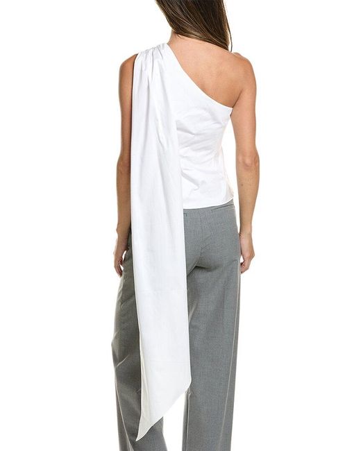Toccin Gray Vik One-Shoulder Cascade Top