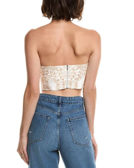 MILLY Blue Eyelet Crop Top