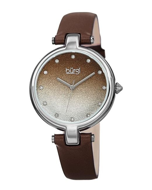 Burgi Gray Burgi Leather Watch