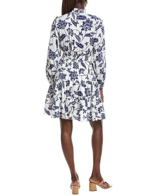 1.STATE White Smocked Neck Mini Dress