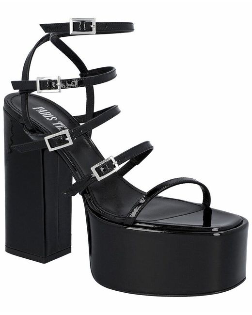 Paris Texas Black Jessica Leather Sandal