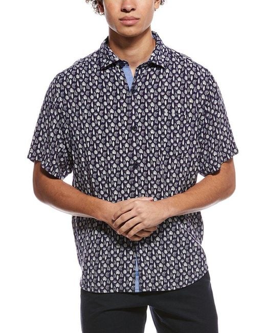 Tommy Bahama Blue Veracruz Cay Poco Fronds Shirt for men