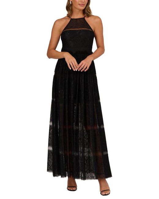 ADRIANNA EVE Black Solid Maxi Dress