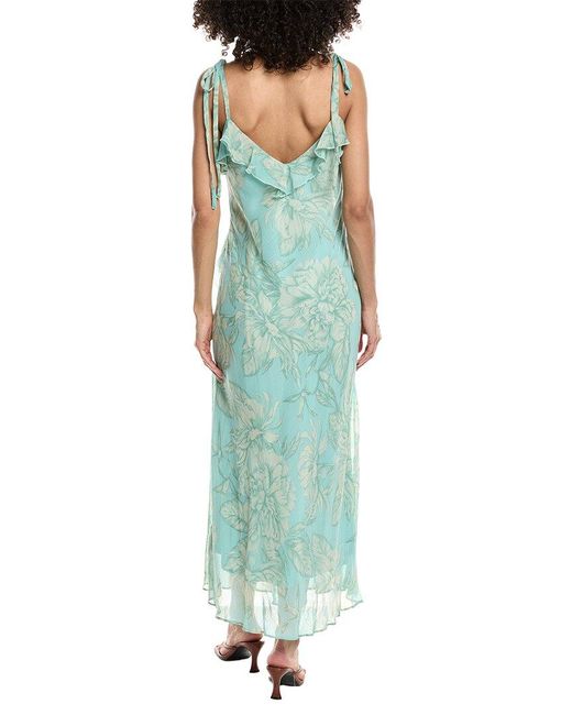 Taylor Green Sleeveless Floral Printed Maxi Dress