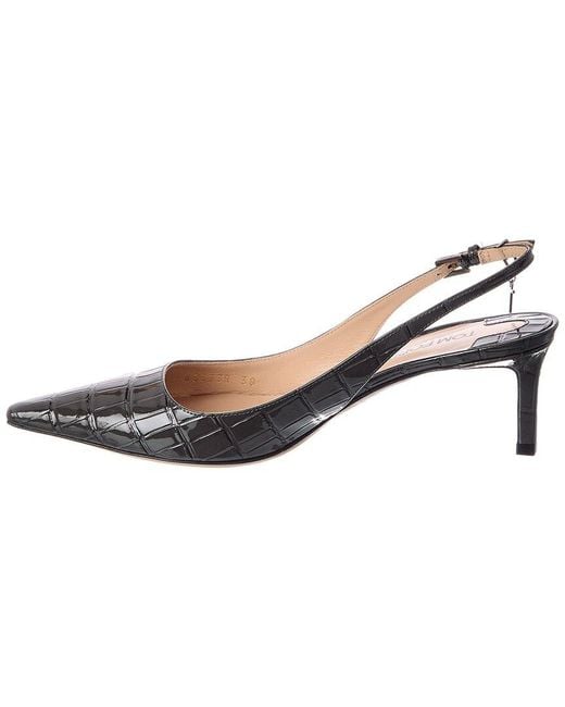 Tom Ford Metallic Croc-Embossed Patent Slingback Pump