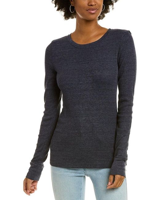 Michael Stars Blue Julie Thermal Top