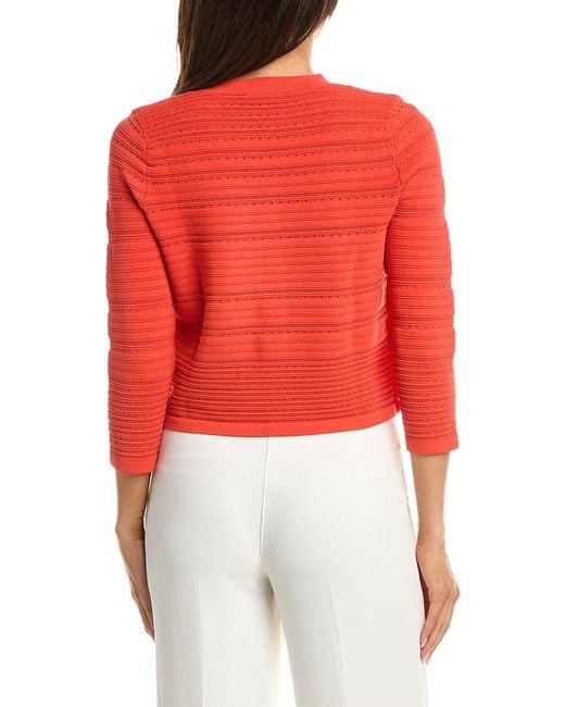 Tahari Red The Alessandra Cardigan